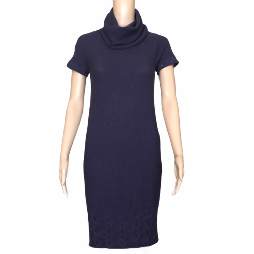 Lacoste detachable sleeves purple sweater dress